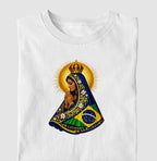 Camiseta Mãe Aparecida Bandeira Brasil