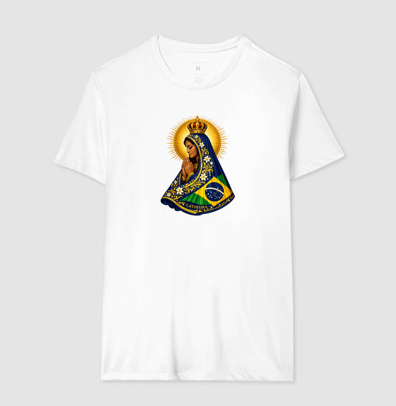 Camiseta Mãe Aparecida Bandeira Brasil
