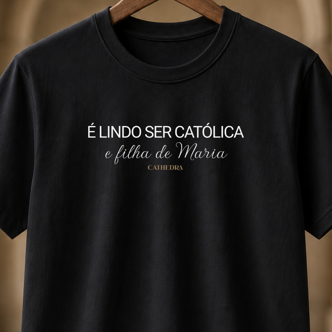 Camiseta É lindo Ser Católica e Filha de Maria
