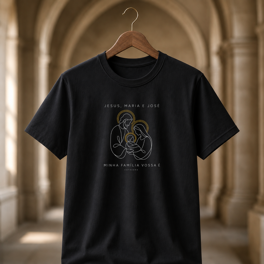 Camiseta Jesus Maria e José Minha Família Vossa É