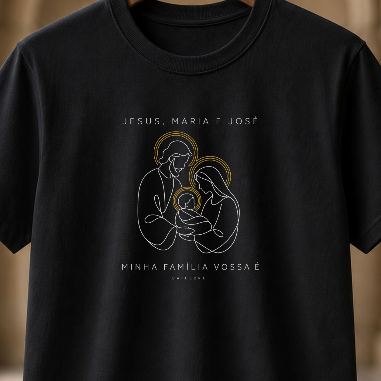 Camiseta Jesus Maria e José Minha Família Vossa É