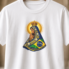 Camiseta Mãe Aparecida Bandeira Brasil